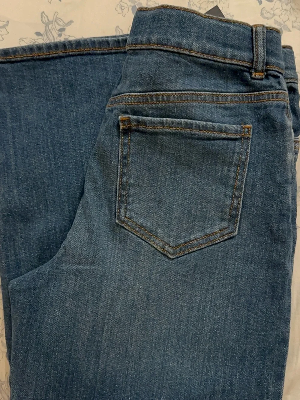 OshKosh Medium Blue girls ' Denim Jeans with Contrast Stitching smoke free home